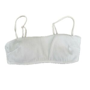 hollister white ribbed swim top